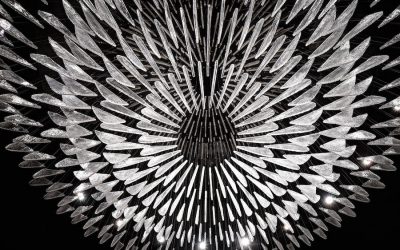 Glass craft: a chandelier that responds to movement